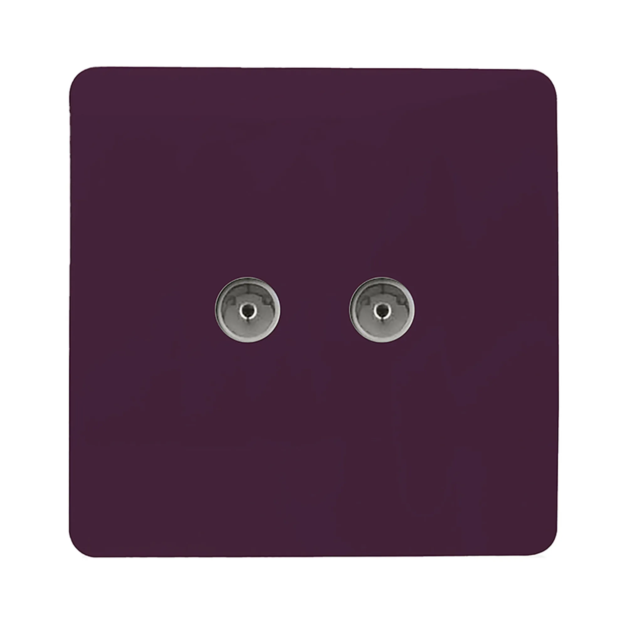 Twin TV Co-Axial Outlet Plum